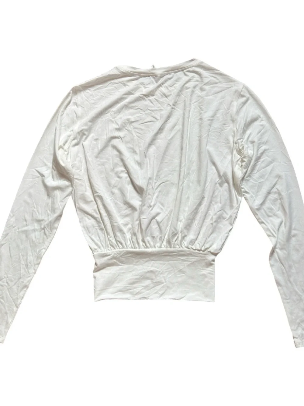 HALARA White Long-Sleeve Cropped Crew Top - Picture 3 of 4